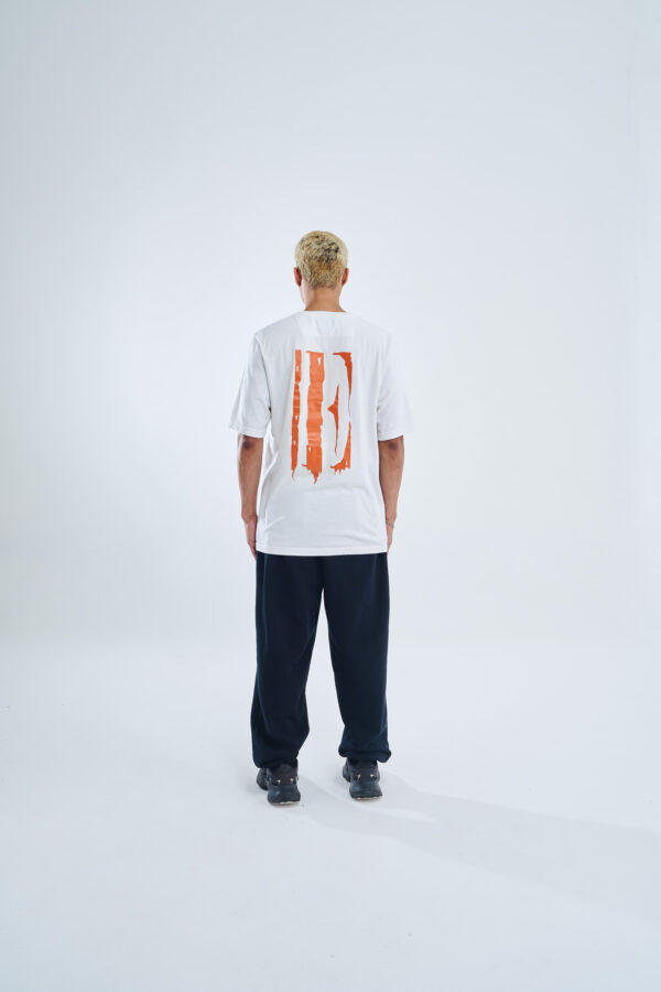 Melted logo | Classic Tee | White Orange - Image 2