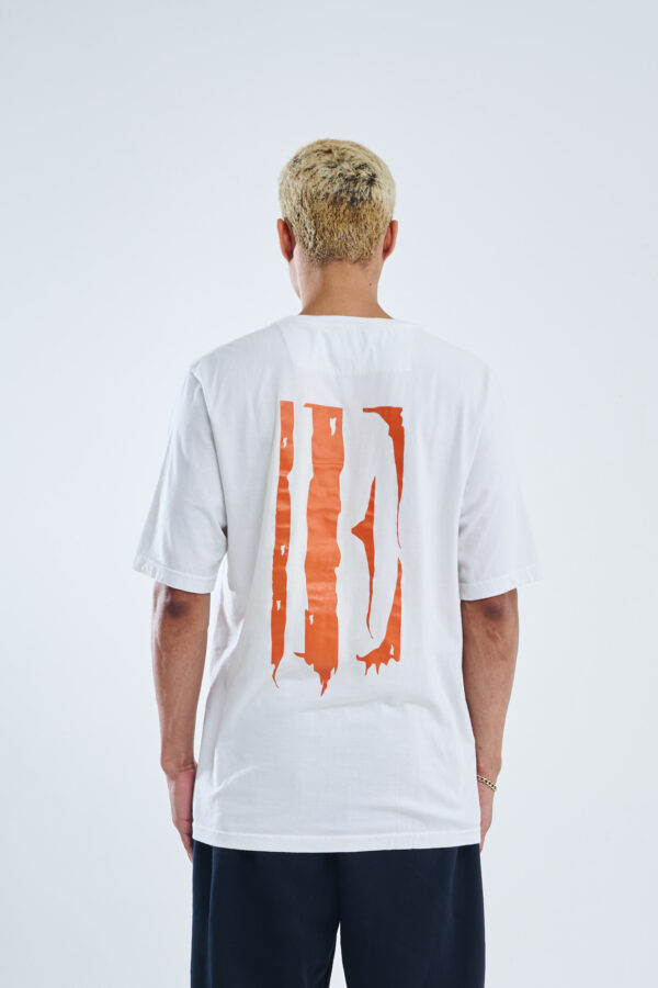 Melted logo | Classic Tee | White Orange - Image 6
