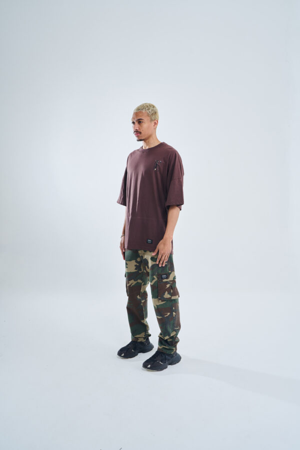 Caravaggio Printed logo | Oversize Tee | Brown - Image 4