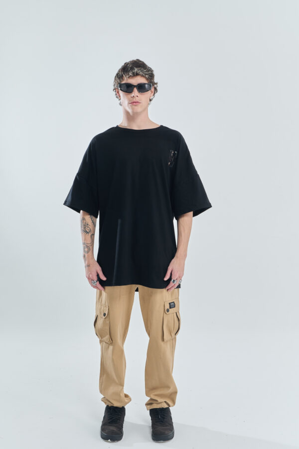 Caravaggio Printed logo | Oversize Tee | Black - Image 5