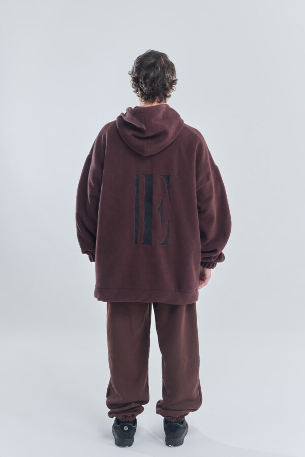 Embroidered Logo | Polar Hoodie | Brown - Image 6