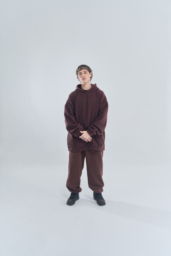 Embroidered Logo | Polar Hoodie | Brown - Image 5